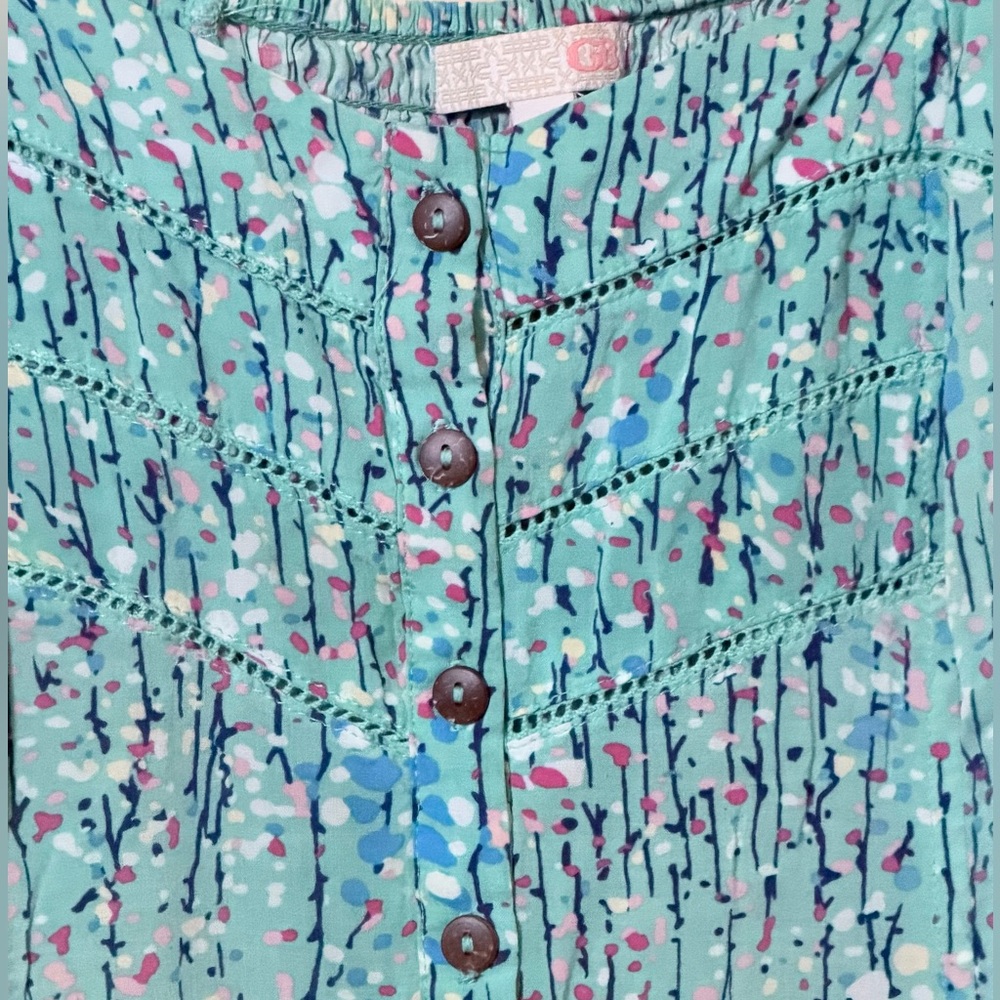 GB girls Light Blue Floral Smocked Mini Dress - Picture 3 of 9